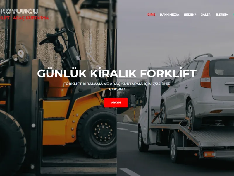 Koyuncu Forklift için tasarladığımız kurumsal web sitesi